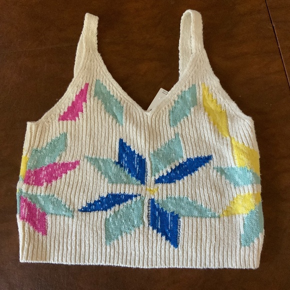 Mother New with Tags Crop Varsity Allstar Sweater Tank Top Vest L - Picture 3 of 12